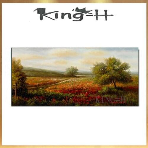 Art gallery quality character knife painting thick oil painting pure hand-painted high quality pastoral landscape decorator