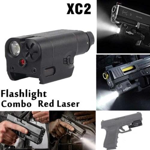 Compact Pistol Flashlight Combo Red Dot Laser Waterproof Weapon Light Gun Lanterna Rifle Picatinny Weaver Mount For Hunting