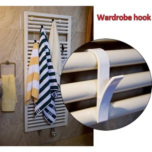 Bath Hook Holder Clothes Hanger Heated Towel Radiator Storage Rack Bath Hook Family Robe Hanging Hooks Hats Bag Wall Hanger