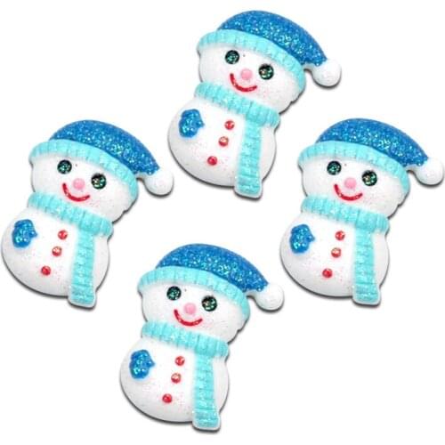 LF 10Pcs Mixed Resin 27x21mm Snowman Cabochon Flatback Decoration Crafts Embellishments For Scrapbooking Diy Accessories