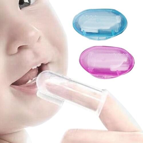 Soft Finger Toothbrush Infant Oral Dental Teeth Cleaning Care Brush with Box