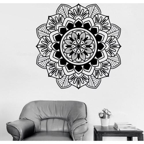 Mandala Wall Decal Vinyl Sticker Namaste Art Indian Ornament Decoration For Home Housewares Living Yoga Room Bedroom Decor LL769