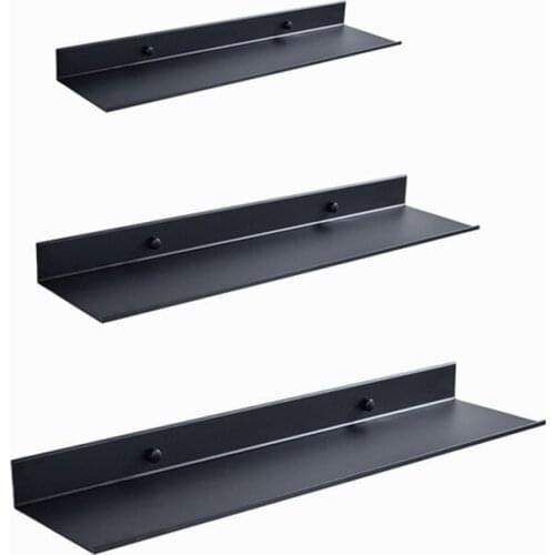Bathroom Wall Shelf Aluminum Black Organizer Shelves Wall Mount Shower Storage Rack Bathroom Kitchen Hardware Home Accessories