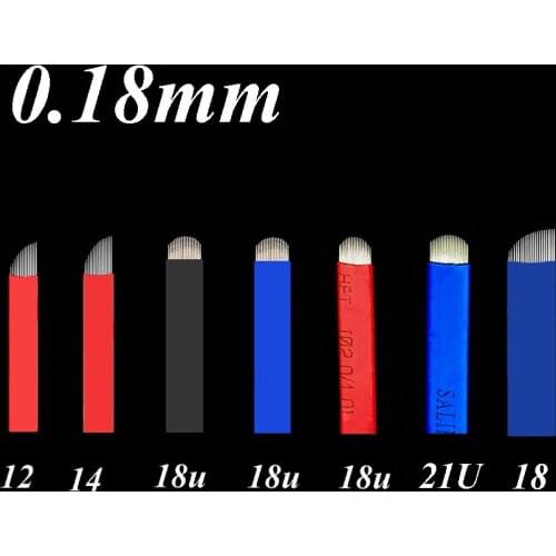 New Arrival 0.18mm Lamina Tebori U 18/12/16/18 Microblading Pin Tattoo Needles Permanent Makeup Eyebrow Embroidery Manual Pen