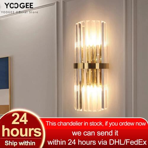 New Crystal Bedroom Wall Light for Home decoration LED Corridor Sconces Lighting Fixtures K9 Cristal Creative TV Wall Llights