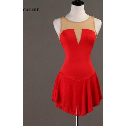 Customized Figure Skating Dress Latin Dance Dress Women Latina Salsa Standard Dance Dresses Dance Leotard D0583 Red