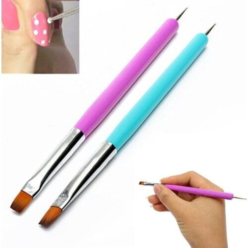 Nail Painting Diy Art Double Head Acrylic Gel Tool Nail Line Brush Nail Dotting Pen Carving Drawing Nail Oil Brush Set Tools