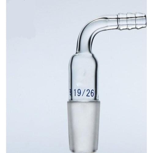19/26Joint 90 Degree Bend Hose Inlet Connection Adapter Laboratory Glassware Lab Supplies