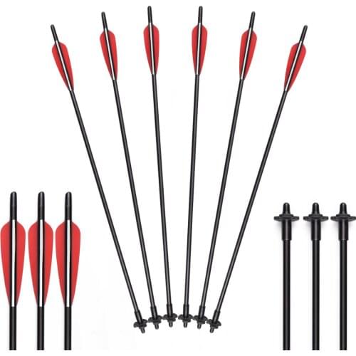 Archery Arrows Heavy duty fiberglass Shaft Crossbow Decocking Bolt 24.5 inch With Half-moon Nock High Visibility Free Shipping