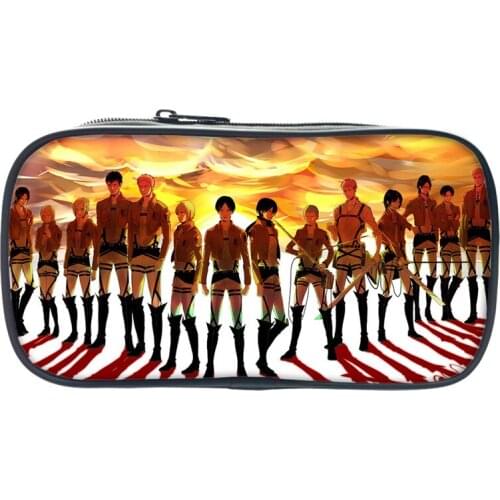 Attack On Titan Bag Children Boys Girls Pen Bag Fashion New Cute High Quality Kids Pencil Bag Teens School Case