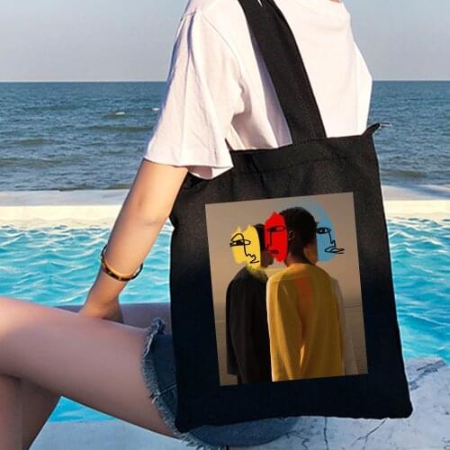 Shopping Bag Shoulder Bags Reusable Cotton Bags New Beach Bag Fashion Women Canvas Summer Large Capacity Shoulder Bag
