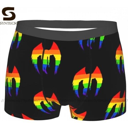 Gay Pride Underwear Custom Polyester Sublimation Trunk Trenky Man Breathable Boxer Brief