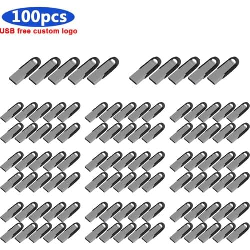 100pcs/lot free Custom logo usb flash drive Waterproof 128GB 64GB 32GB 16GB 8GB 4GB pen drive metal u disk usb 2.0 stick