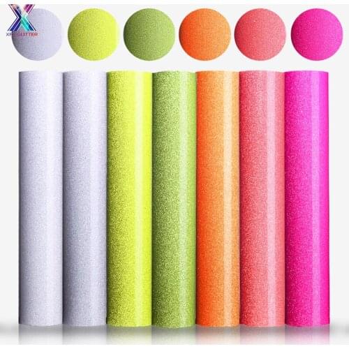 XFX HTV Vinyl 25cmx2m Fluorescent Glitter Lettering Film T-Shirt Cricut Film Heat Press Silhouette Paper Art Print Vinyl Cricut
