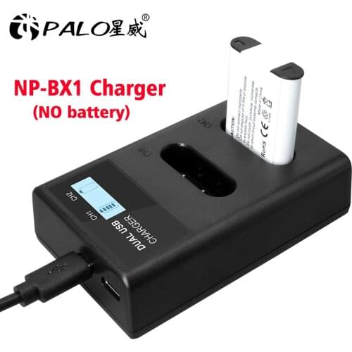 PALO NPBX1 NP-BX1 BX1 LCD Battery Charger +USB Cable For Sony HDR-AS200v AS15 AS100V DSC-RX100 X1000V WX350 HX400 HX60 RX100 M7