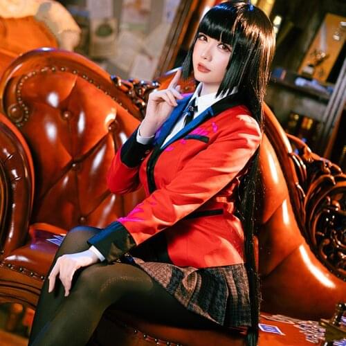 Kakegurui Compulsive Gambler Women’s Yumeko Jabami Cosplay Full Set Costume