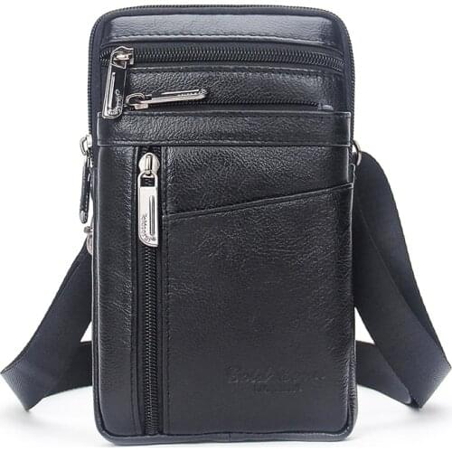 GOLD CORAL Small Belt Waist Bags Men 6.5 inch Mobile Phone Pouch key card Holder Male Purse and Pocket Mini Crossbody bags 2018