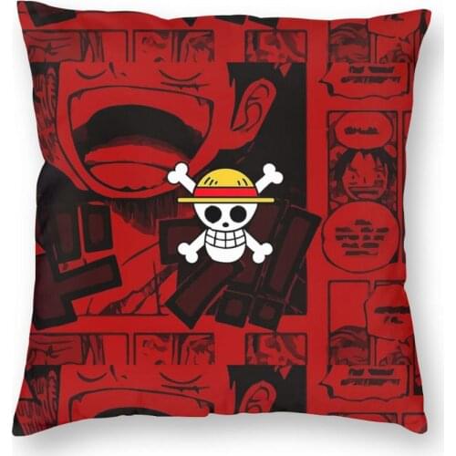 One Piece Pirate Flag Square Pillow Case Polyester Throw Pillow Novelty Cushion Covers