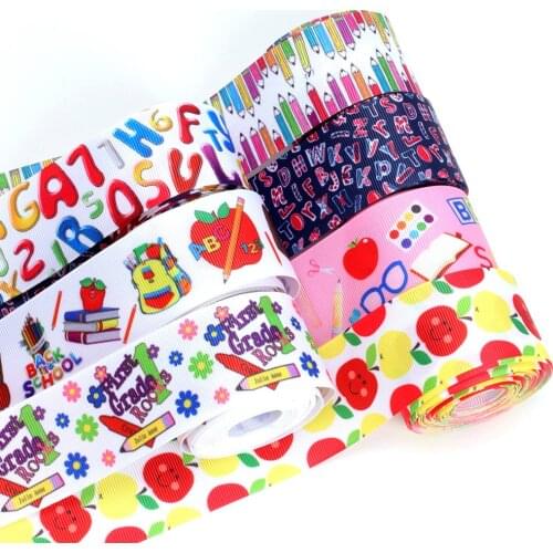 5yards (38mm) Grosgrain Ribbon Letters Printed Ribbon Diy Hair Bows Gift Wrapping Decorative Handmade Patchwork Craft Supplies