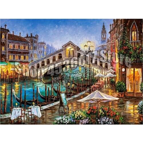 5D DIY Diamond Embroidery Bridge night viewCross Stitch Diamond mosaic landcape diamond Painting rhinestones Christmas gift