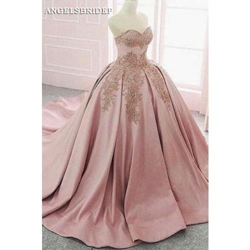 ANGELSBRIDEP Blush Pink Quinceanera Dresses Sweetheart Applique Vestidos De 15 Anos Formal Masquerade Princess Party Gowns