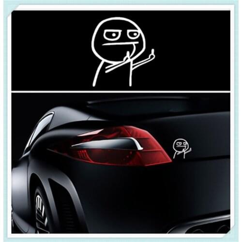 Car Accessories Cartoon Funny Middle Finger Stickers modeling for Chevrolet Onix Tru Astra Aveo Sail Miray Caprice Agile