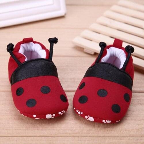 Red Ladybug Yellow Bee Baby Shoes Elastic Band Cotton Blended Soft Infant Anti-slip First Walker Shoes Autumn Winter