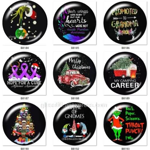 HOT LOVE Christmas TREE 12mm/18mm/20mm/25mm Round photo glass cabochon jewelry flat back Making findings B8185