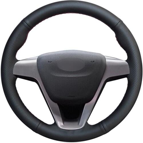 Black PU Artificial Leather car Steering Wheel Cover for Lada Xray 2015-2019 Vesta 2015 2016 2017 2018 2019