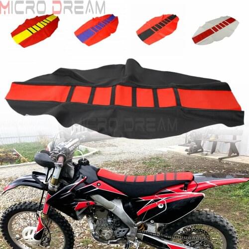 Red Ribbed Traction MX Enduro Seat Cover Dirt Pit Bike Seat Pad Cover for Honda CRF250 CRF450 R/X/L XR250 CRF 230 150 R Racing