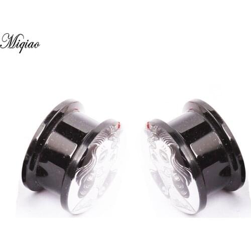Miqiao 2pcs Explosive Fashion Smoking Girl Ear Expansion 5mm-16mm Body Piercing Jewelry