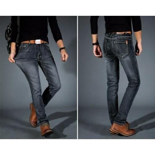 Mens Slim Fit Stretch Jeans Comfy Fashionable Super Flex Denim Pants Trousers