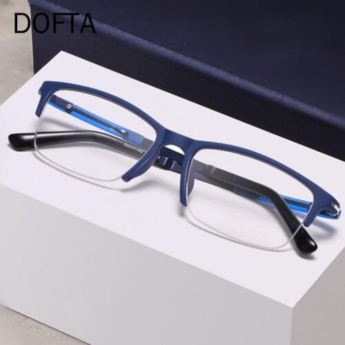 DOFTA Men Optical Glasses Frame Ultralight TR 90 Square Myopia Prescription Eyeglasses Male Half Glasses Frame 5279