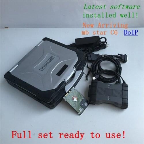 MB C6 with CF30 laptop cf-30 auto diagnostic scanner tool MB star C6 V2020.09 x-ntry software installed HDD full set use direct