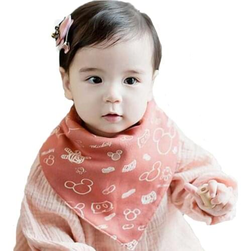 New AB Button Style Baby Boy Bibs Cartoon Baby Animal Bibs Bandana Double Layers Cotton Scarf Bibs Burp Cloths Slabbers 46*26 cm
