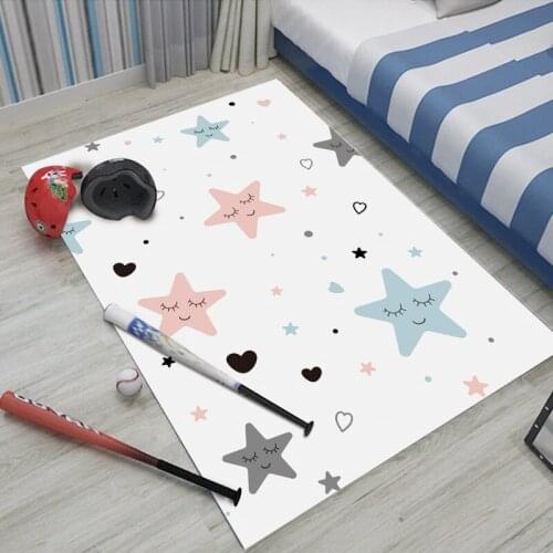 New Living Room Bedroom Carpet Crawling Mat Stars Smile Pattern Soft Sofa Cushion Safe Non-slip Home Decoration Products