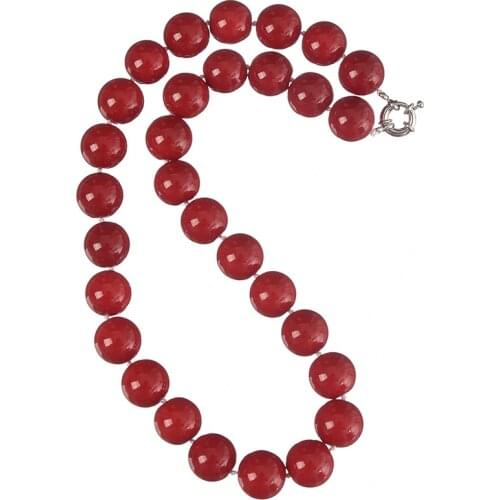 Fashion women 12mm red artificial coral round beads long chain necklace for women free shipping charm jewelry 36inch B2920