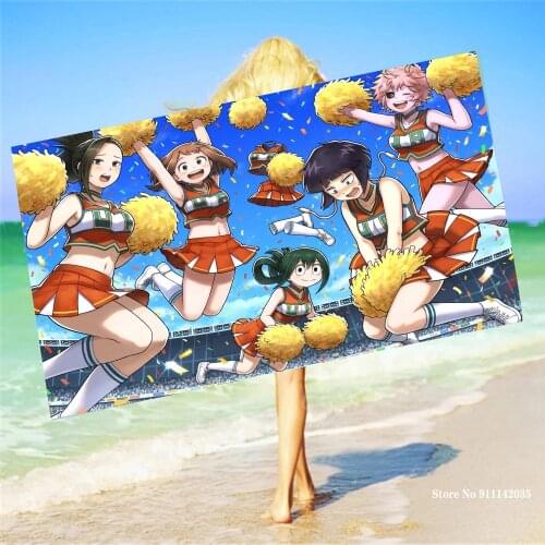 Beach Towel Japan Anime My Hero Academia Print Microfiber Bath Towel Personalized Kids Teen Shower Towels Summer Blanket Toalla
