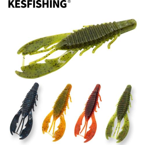 KESFISHING New Lures Soft Baits Bobby Fatty Craw 4" 6pcs 10cm/10g Wholesale Fishing Soft Lures Wobblers For Trolling Shine Jerk