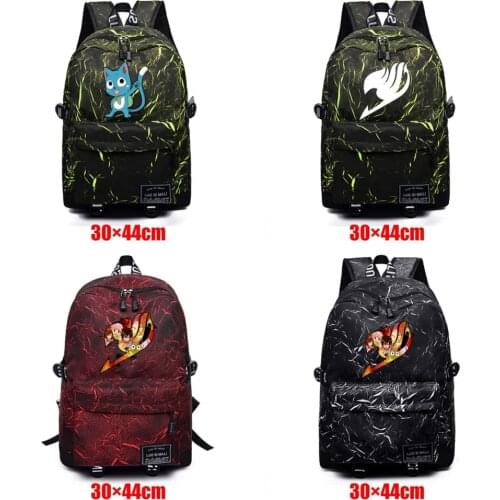 Anime Fairy Tail Teenager Backpack Unisex Schoolbag High Quality Fabric Packsack Mochila Student Casual Travel Laptop Bag