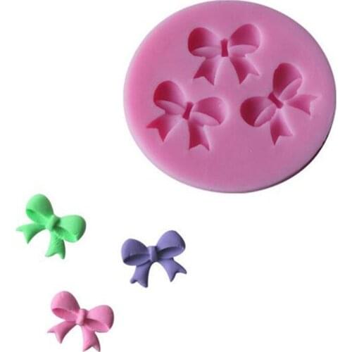 Lovely Bowknot Fondant Cake Silicone Mold Pastry Chocolate Mould Candy Biscuits Molds Ice Cube Soap Baking Cake Decoration Tools