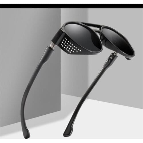 Mens sunglasses plastic + metal round frame glasses UV400 fashion ladies sunglasses classic brand driving night vision goggles