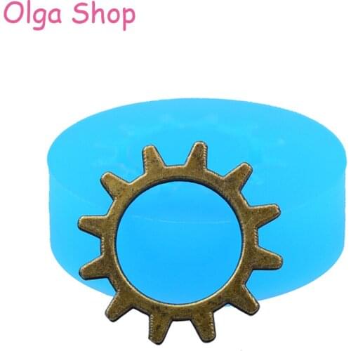 ST025 Gears Steampunk Mold Gothic Jewelry DIY Resin Clay Moulds Silicone Flexible Mold 20mm - Sugarcraft Cake Decorating Mould