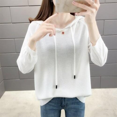 Hoodie 2021 spring and summer new exterior sweater thin womens loose meat covered versatile air conditioning shirt