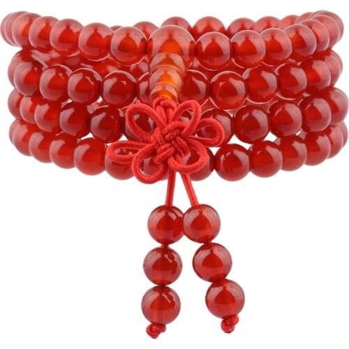 TUMBEELLUWA 6mm 108 Tibetan Buddhist Meditation Prayer Beads Mala Bracelet Necklace