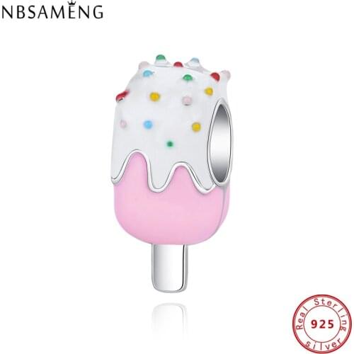 Authentic 2021 100% 925 Sterling Silver Charms Ice Cream CZ Fit Original Bracelets Women DIY Gift Jewelry