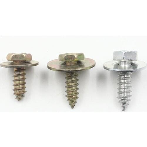 10xMetal Fasteners Rivet Gasket Car Body Screw Retainer Trim Hex Bolts Thread Fender Retaining Clip For Mercedes Benz BMW 4.9