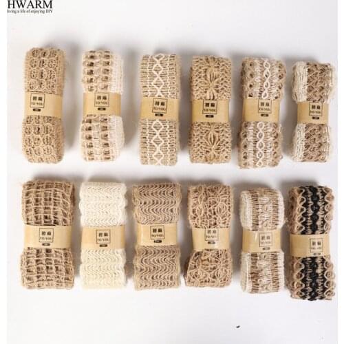 12pcs/lot linen lace fabric ribbon christmas wedding decoration for home Creative Diy Decoration of Multi-Style Clothing Shoes