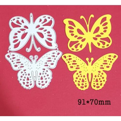 2Pcs/Set Butterfly Metal Die Stencils DIY Scrapbooking Album Decor Embossing DIY Paper Cards Making Hollow Out Cutting Dies 2021