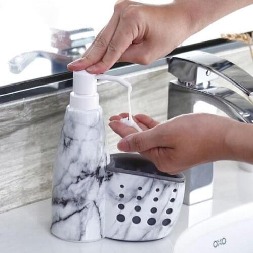 2 In 1 Soap Liquid Holder Storage Case Liquid Detergent Bottle Sponge Drainboard Soap Holder Kitchen Bathroom Supplies Shelf